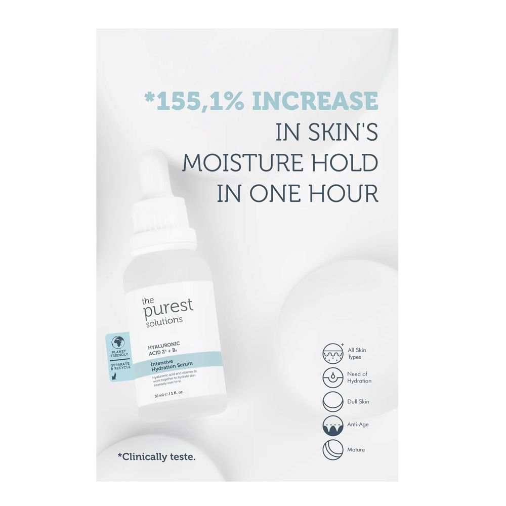 The Purest Solutions Intensive Hydration Serum, Hyaluronic Acid 2% + B5, For All Types Of Skin, 30ml - Image 2