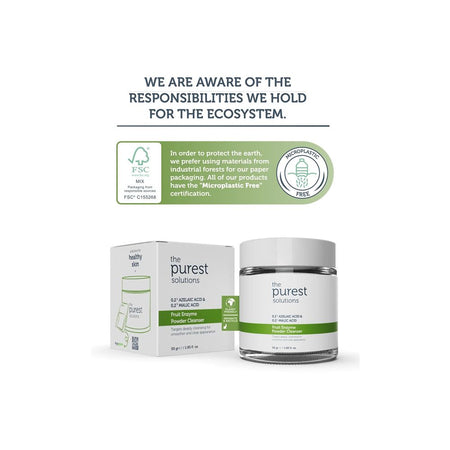 The Purest Solutions Fruit Enzyme Powder Cleanser, 0.2% Azelaic Acid & 0.2% Malic Acid, Vegan, For All Types Of Skin, 55g - Image 5