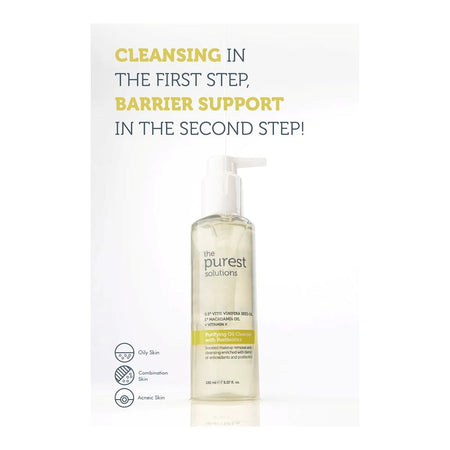 The Purest Solutions Purifying Oil Cleanser With Postbiotics, 0.5% Vitis Vinifera Seed Oil, 1%Macadamia + Vitamin F, Vegan, For All Skin Types, 150ml - Image 2