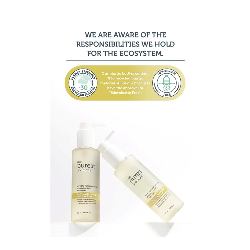 The Purest Solutions Purifying Oil Cleanser With Postbiotics, 0.5% Vitis Vinifera Seed Oil, 1%Macadamia + Vitamin F, Vegan, For All Skin Types, 150ml - Image 5