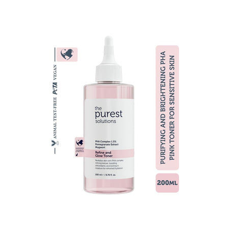 The Purest Solution PHA Complex 1.5% Pomegranate Extract Mugwort Refine & Glow Toner, Vegan, For Sensitive Skin, 200ml - Image 6