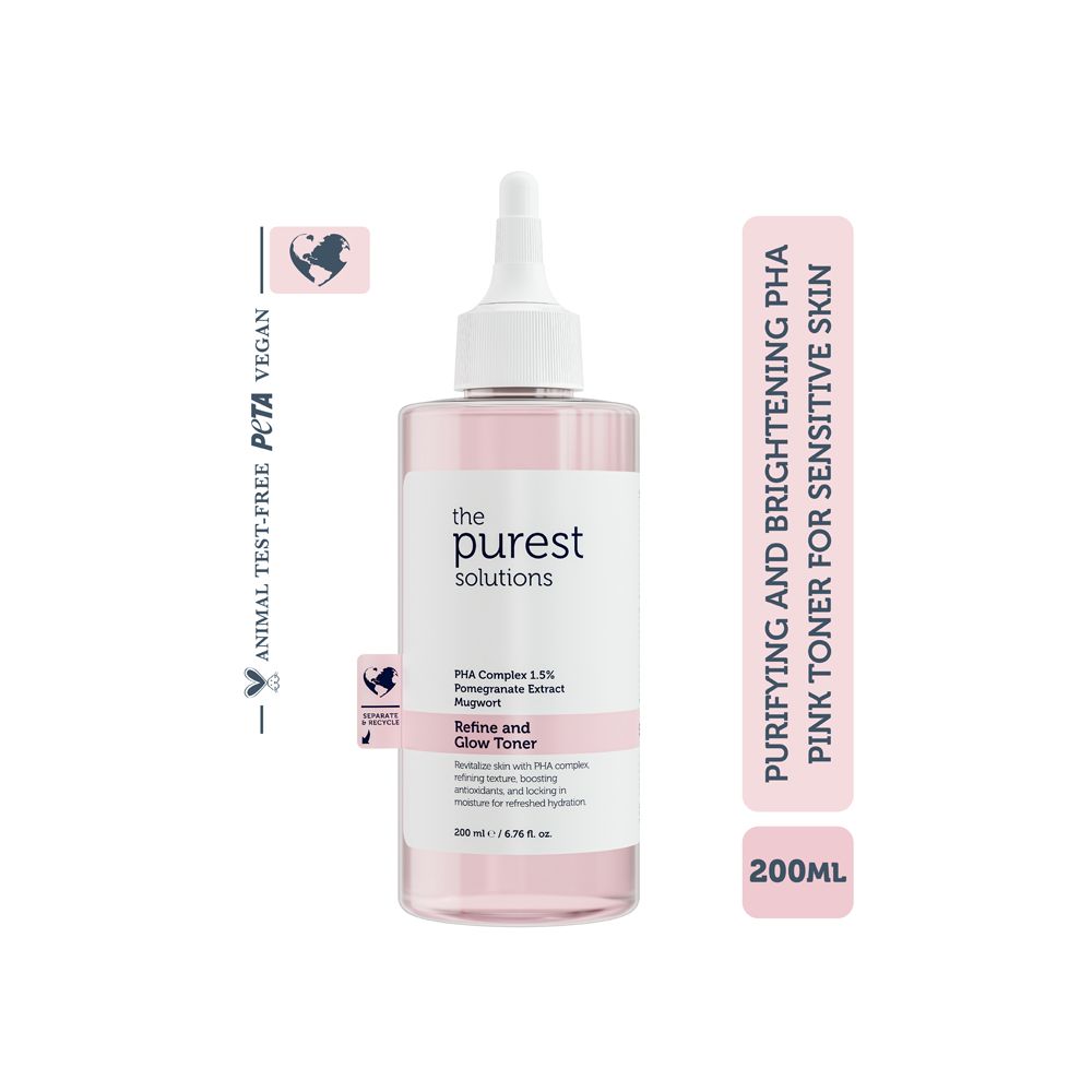 The Purest Solution PHA Complex 1.5% Pomegranate Extract Mugwort Refine & Glow Toner, Vegan, For Sensitive Skin, 200ml - Image 6