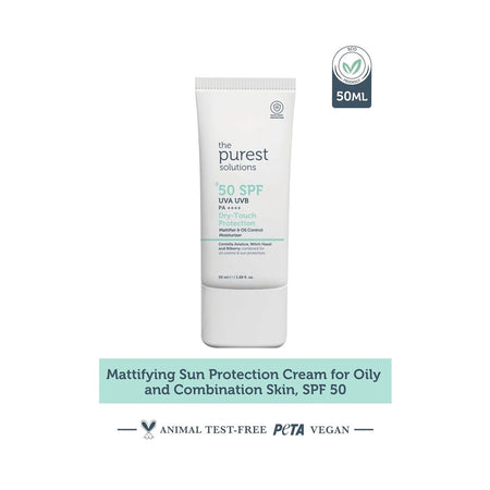 The Purest Solutions Mattifying Sun Protection Cream, Dry-Touch Protection, SPF50+ UVA & UVB, PA++++ For Oily Skin, 50ml - Main Image