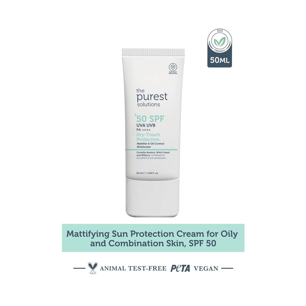 The Purest Solutions Mattifying Sun Protection Cream, Dry-Touch Protection, SPF50+ UVA & UVB, PA++++ For Oily Skin, 50ml - Main Image