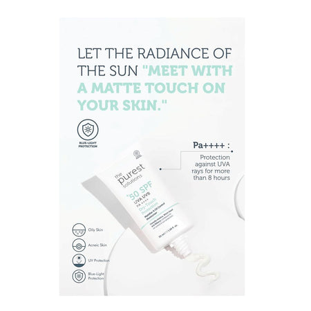 The Purest Solutions Mattifying Sun Protection Cream, Dry-Touch Protection, SPF50+ UVA & UVB, PA++++ For Oily Skin, 50ml - Image 2