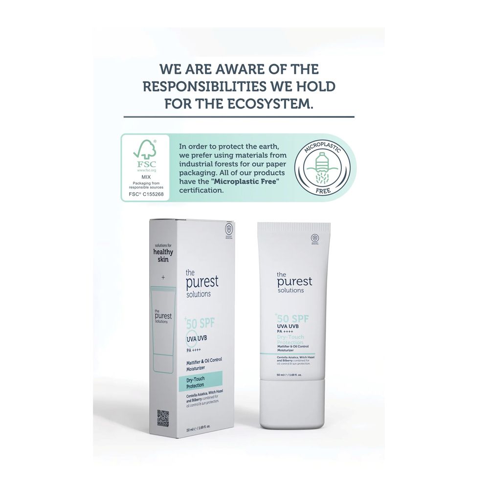 The Purest Solutions Mattifying Sun Protection Cream, Dry-Touch Protection, SPF50+ UVA & UVB, PA++++ For Oily Skin, 50ml - Image 5