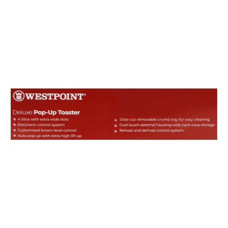 West Point Deluxe Pop-Up Toaster, 1200-1400W, 220-240V, WF-2563 - Image 4