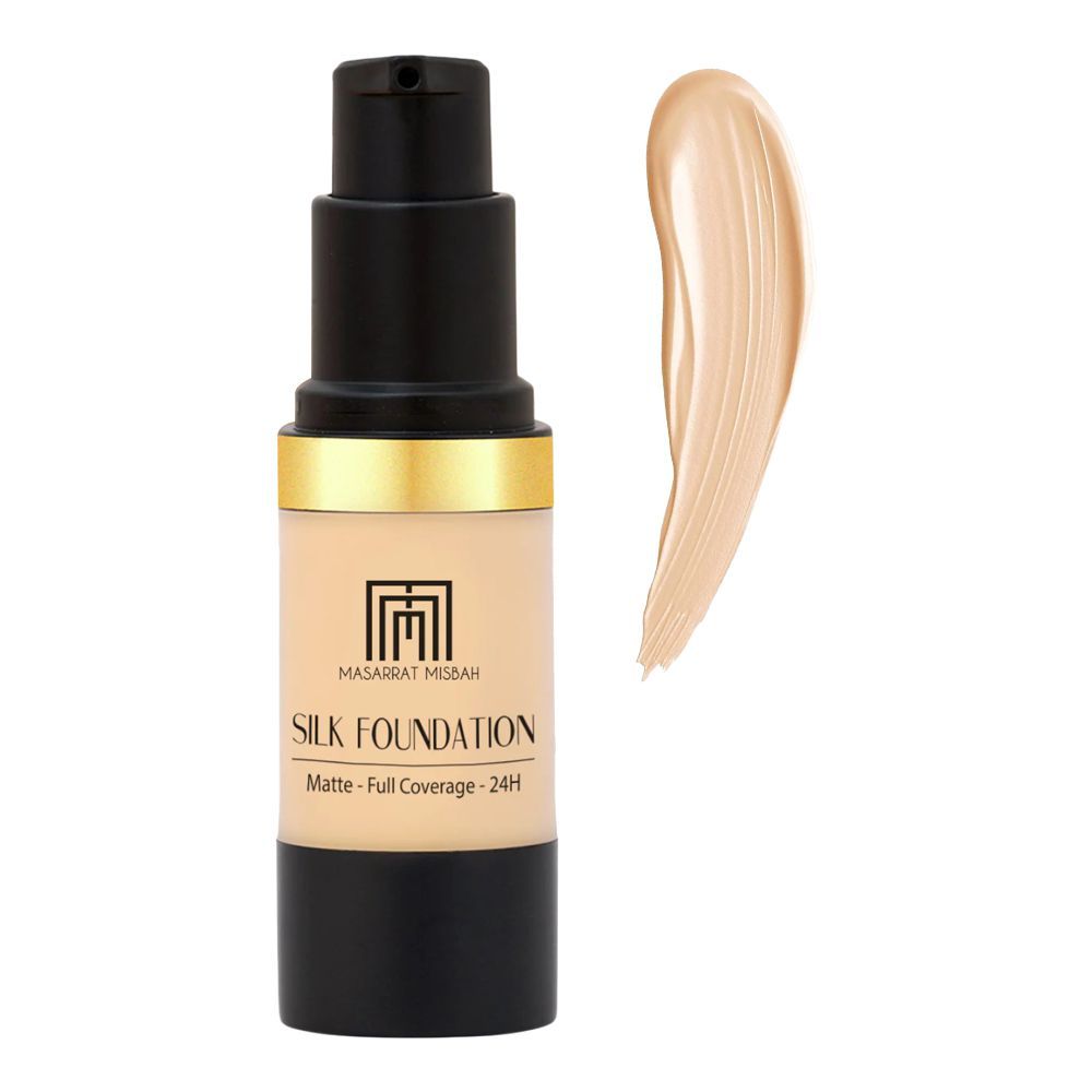 Masarrat Misbah Silk Foundation Matte Full Coverage 24H, Beige, 10ml - Main Image