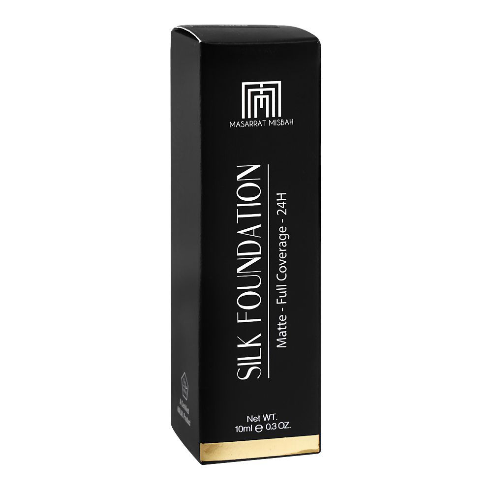 Masarrat Misbah Silk Foundation Matte Full Coverage 24H, Beige, 10ml - Image 2