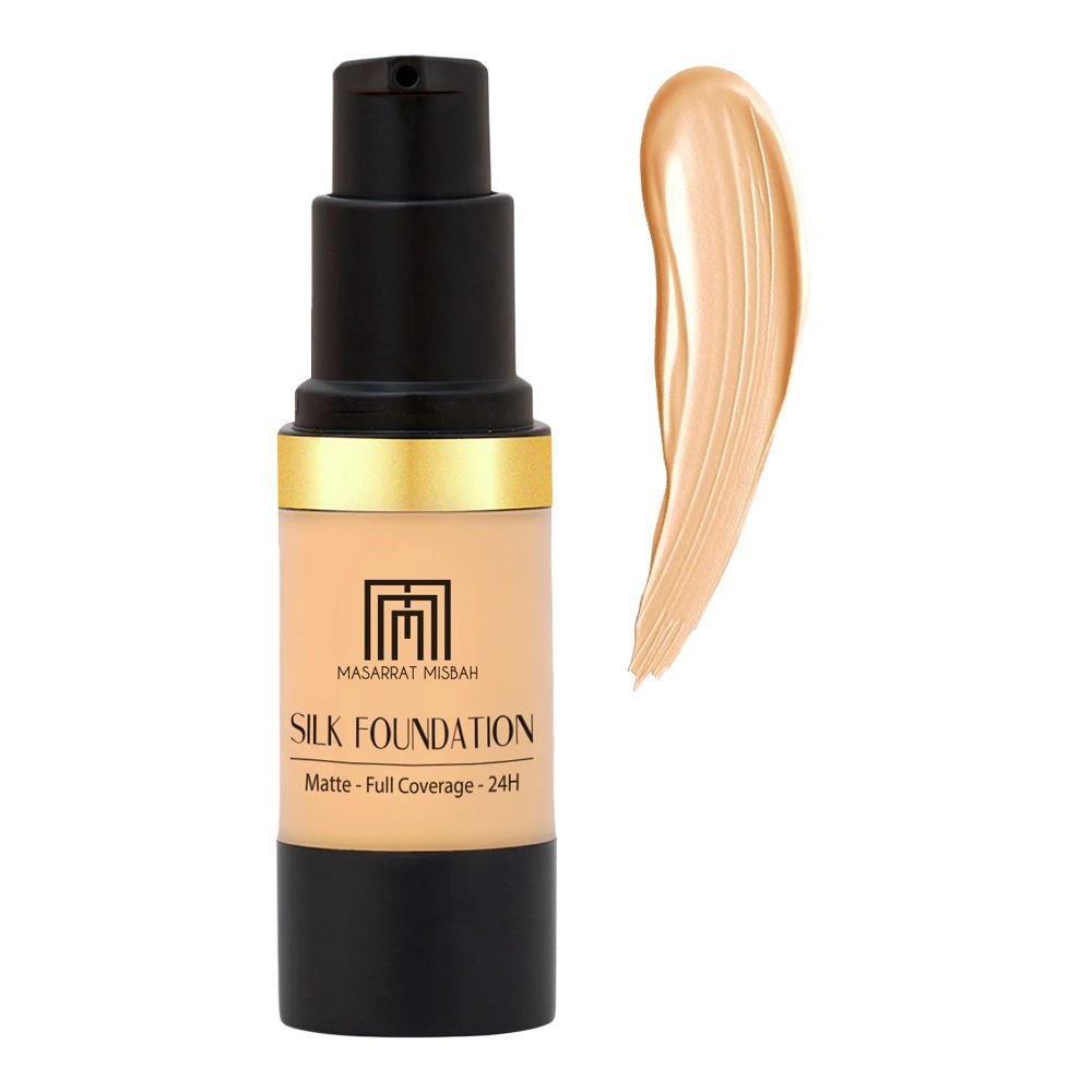 Masarrat Misbah Silk Foundation Matte Full Coverage 24H, Natural Warmth, 10ml - Main Image