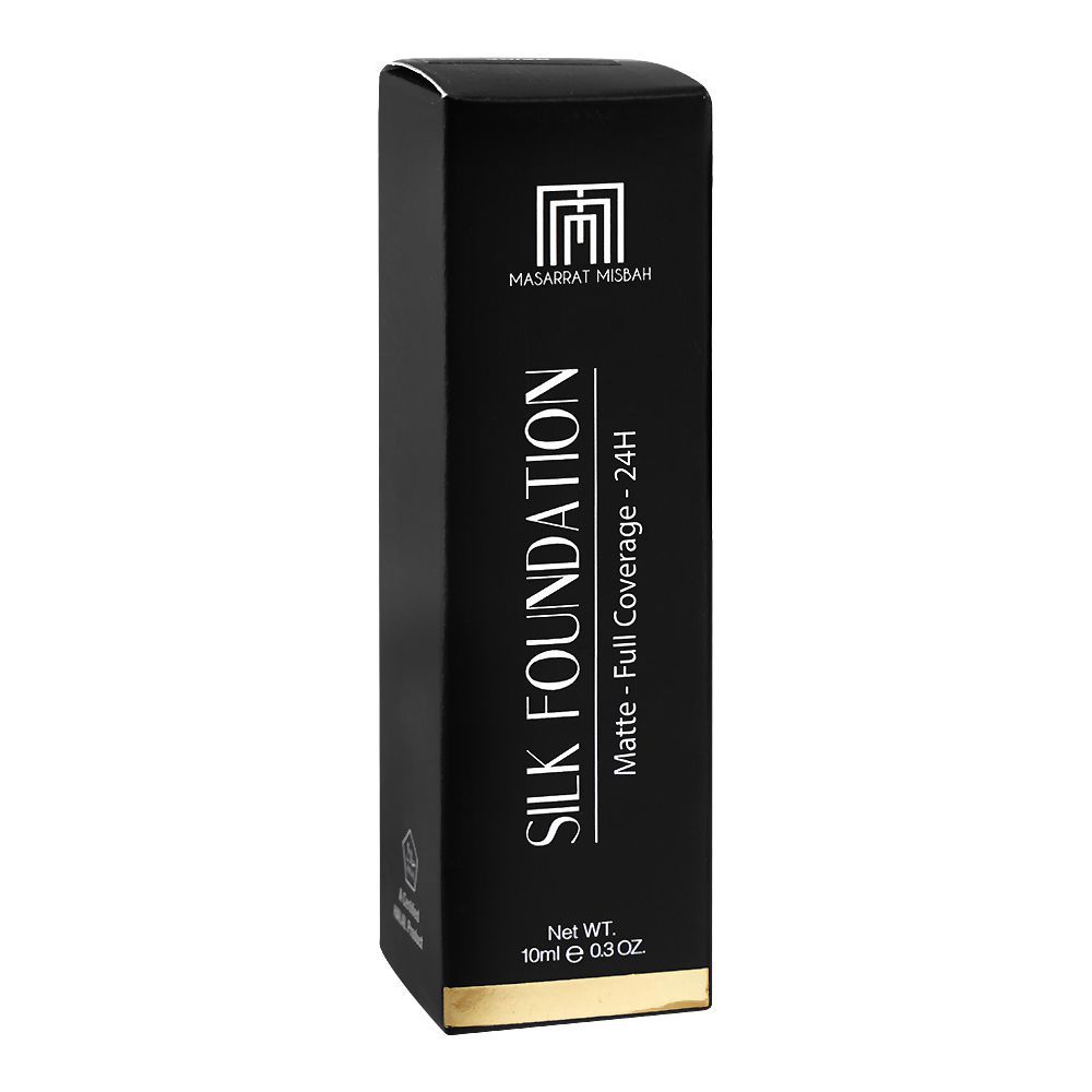 Masarrat Misbah Silk Foundation Matte Full Coverage 24H, Natural Warmth, 10ml - Image 2