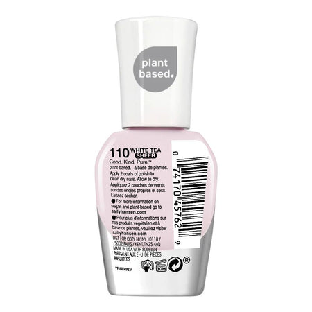 Sally Hansen Good. Kind. Pure Vegan Nail Polish, 110 White Tea Sheer, 10ml - Image 2