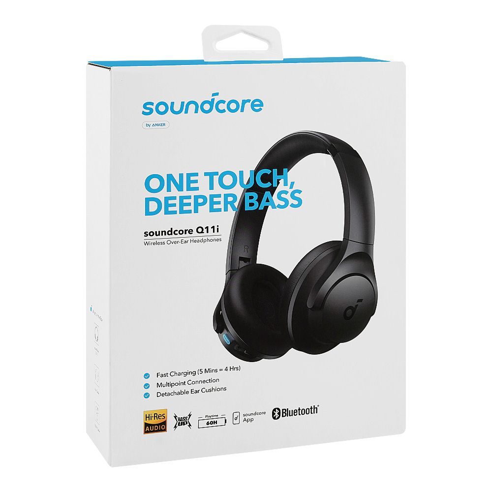 Anker Soundcore Q11i Wireless Over-Ear Headphone, 800mAh Battery, 60H Play Time, Black, A3005HA1 - Image 2