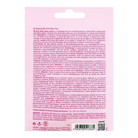 Essence Queen Of Pink Face Sheet Mask, Gluten, Oil & Paraben Free, For Radiant & Nourished Skin, 01 Keeping My Pink Poker Face - Image 3