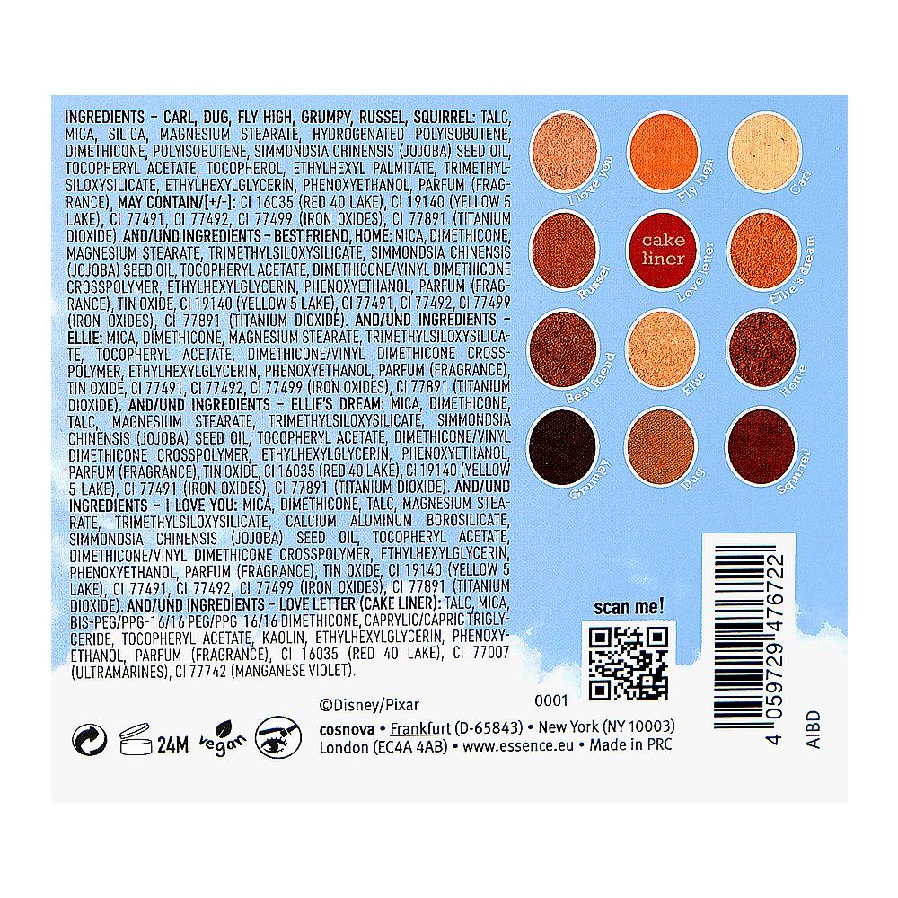 Essence Disney Pixar Up Eyeshadow Palette, Vegan, 01 Adventure Ahead, 8.2g - Image 4