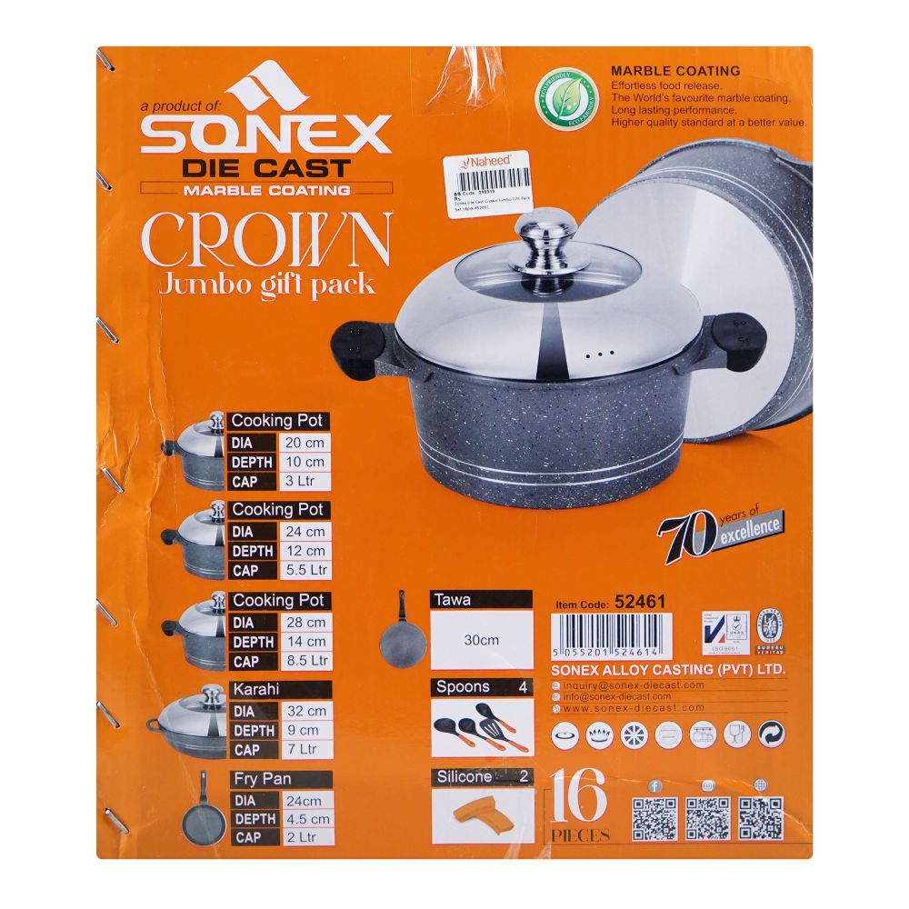 Sonex Die Cast Crown Jumbo Gift Pack Cookware Set, 52461, 16-Pack - Image 3