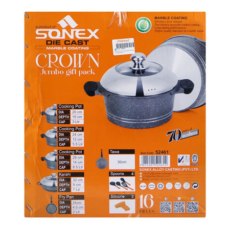 Sonex Die Cast Crown Jumbo Gift Pack Cookware Set, 52461, 16-Pack - Image 3