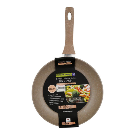 Royalford Granite Smart Frypan, 2.5mm Thickness, 28 X 5.2cm, Grey, RF9465 - Image 2