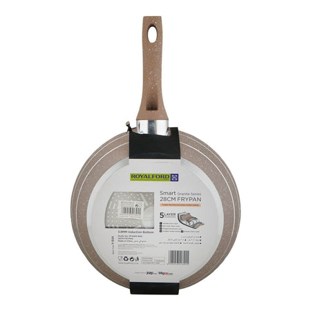 Royalford Granite Smart Frypan, 2.5mm Thickness, 28 X 5.2cm, Grey, RF9465 - Image 4