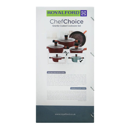 Royalford Chef Choice Granite Coated Cookware Set, RF12491, 10-Pack - Image 3