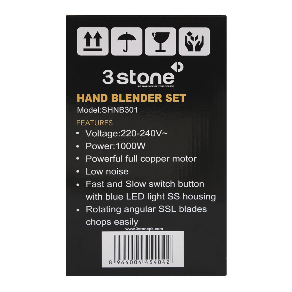 3stone 4-In1 Hand Blender Set, 1000W, 220–240V, SHNB301 - Image 5