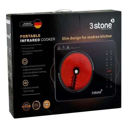 3stone Portable Infrared Cooker, Hot Plate, 400W-2200W, 230V, SIFC100 - Image 2