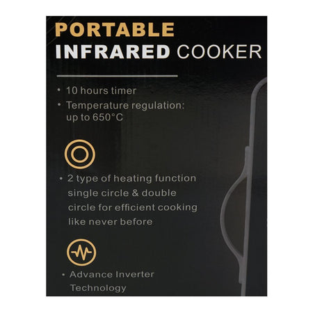 3stone Portable Infrared Cooker, Hot Plate, 400W-2200W, 230V, SIFC100 - Image 3
