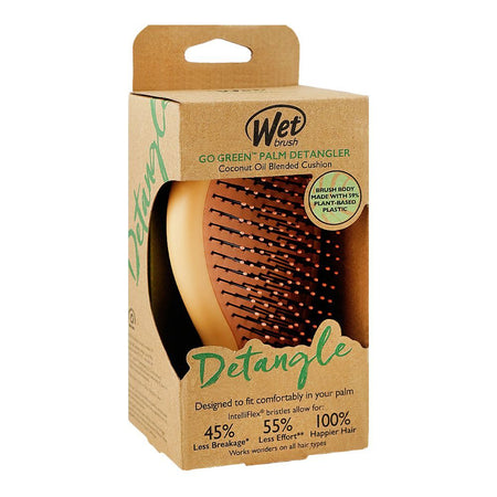 Wet Brush Go Green Palm Detangler Hair Brush Orange Coconut Oil, For All Types Of Hair, BIO830PDOR - Image 4