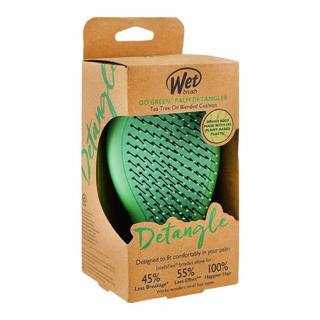Wet Brush Go Green Palm Detangler Hair Brush Green Tea Tree Oil, For All Types Of Hair, BIO830PDGR - Image 4