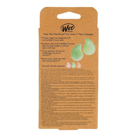 Wet Brush Go Green Palm Detangler Hair Brush Green Tea Tree Oil, For All Types Of Hair, BIO830PDGR - Image 6