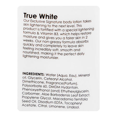 Body Luxuries True White Body Lotion, Bl-252, 230ml - Image 3