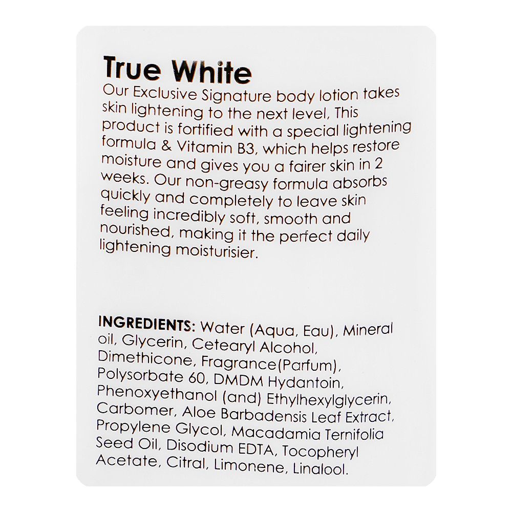 Body Luxuries True White Body Lotion, Bl-252, 230ml - Image 3
