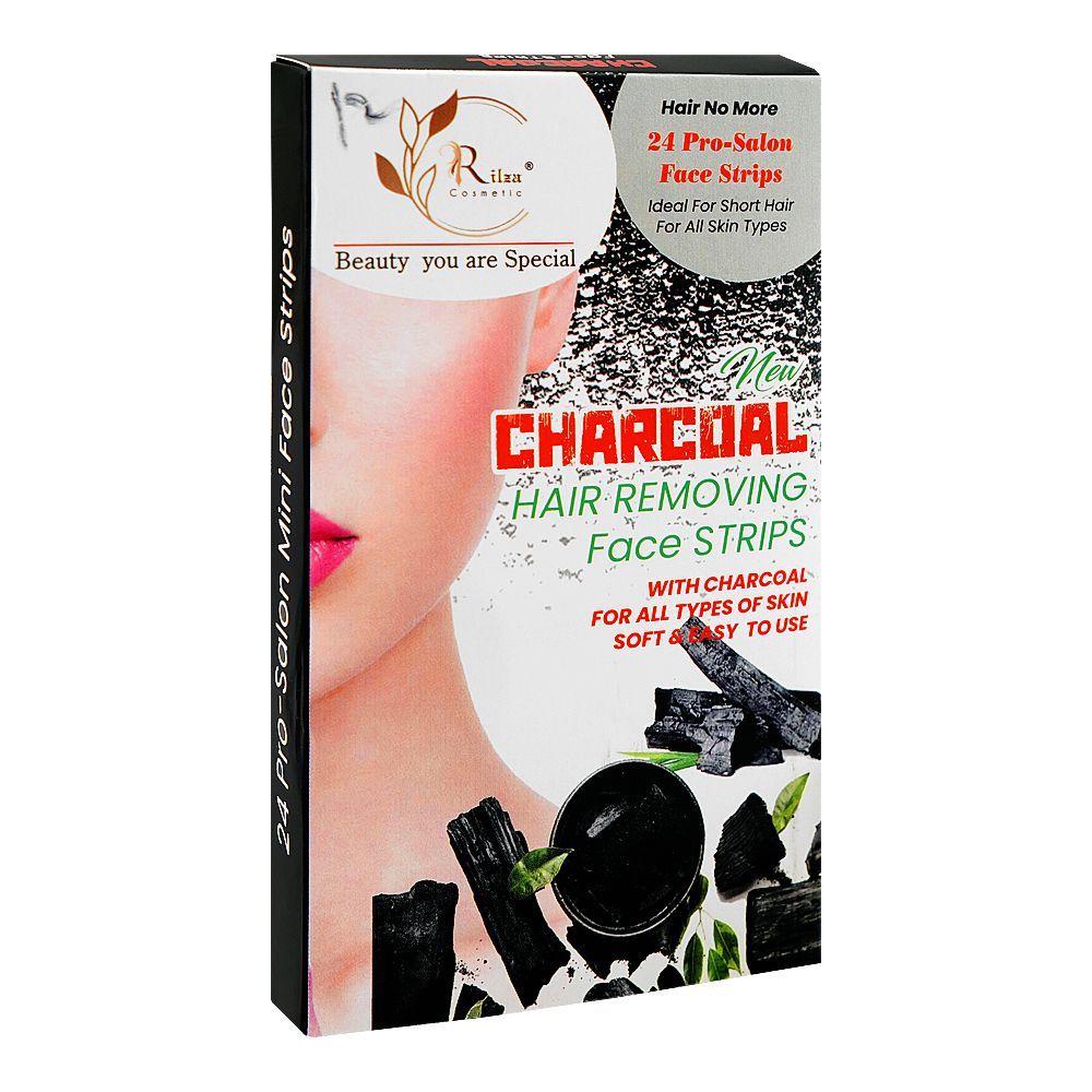 Rilza 24 Pro-Salon Charcoal Face Wax Strip, For All Types Of Skin, 24-Pack - Main Image