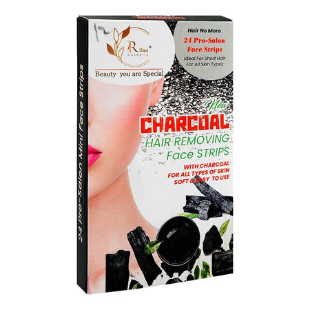 Rilza 24 Pro-Salon Charcoal Face Wax Strip, For All Types Of Skin, 24-Pack - Main Image