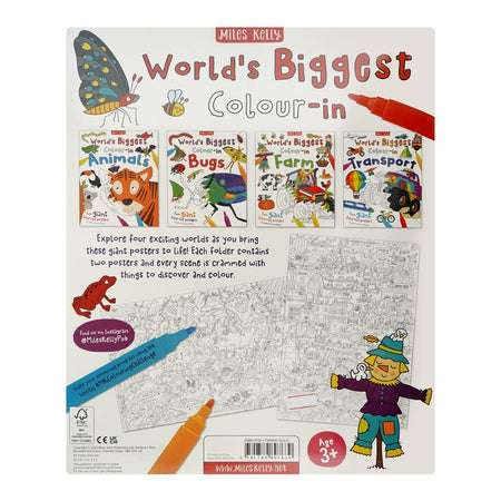 Miles Kelly World's Biggest Colour-In Animals Giant Posters Animal, 8-Pack - Image 2