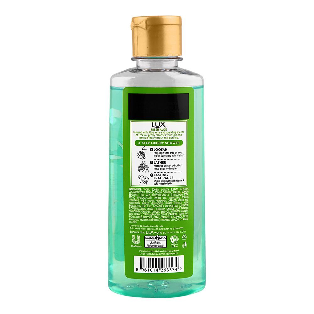 Lux Fresh Aloe Vera & Freesia Scent Body Wash, Paraben Free, 250ml - Image 2