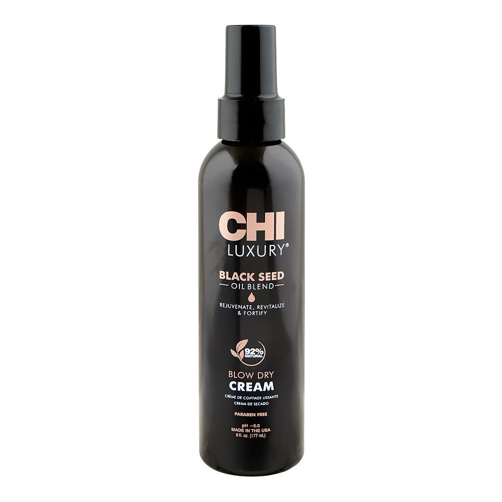 CHI Luxury 92% Natural Black Seed Hair Oil Blend Blow Dry Cream, Paraben Free, For Soft & Shiny Hair, 177ml - Main Image