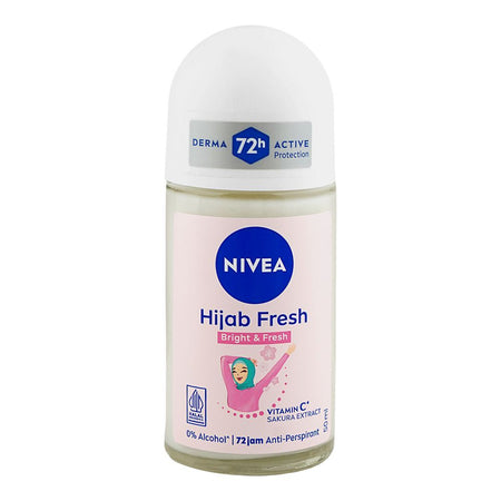 Nivea Hijab Fresh Bright & Fresh Vitamin C Sakura Extract Roll On, For Women, Alcohol Free, Anti-Perspirant, 50ml - Main Image