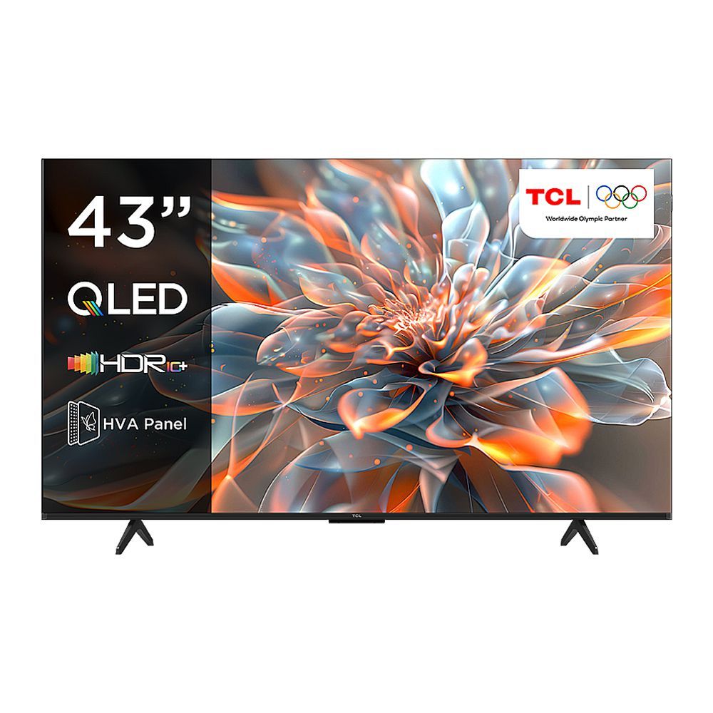 TCL 43 Inches QLED Google Smart TV With AiPQ Processor, HDR10+ HVA Panel, 3840 x 2160 Pixels, 120Hz Refresh Rate, 43P79K - Main Image