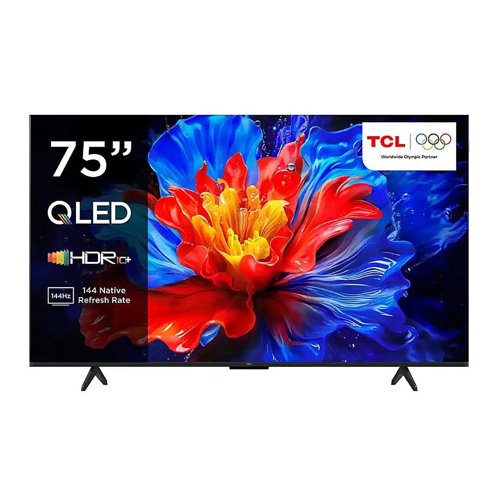 TCL 75 Inches QLED Google Smart TV With AiPQ Pro Processor, HDR10+ HVA Panel, 3840 x 2160 Pixels, 144Hz Refresh Rate, 75P8K - Main Image