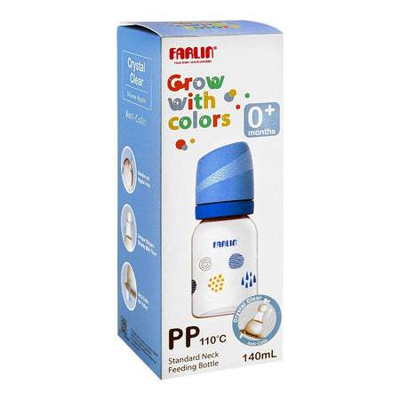 Farlin Grow With Colors PP Standard Neck Feeding Bottle, For 0 Months+ BPA Free, 140ml, Blue, AB-41022-B - Image 4