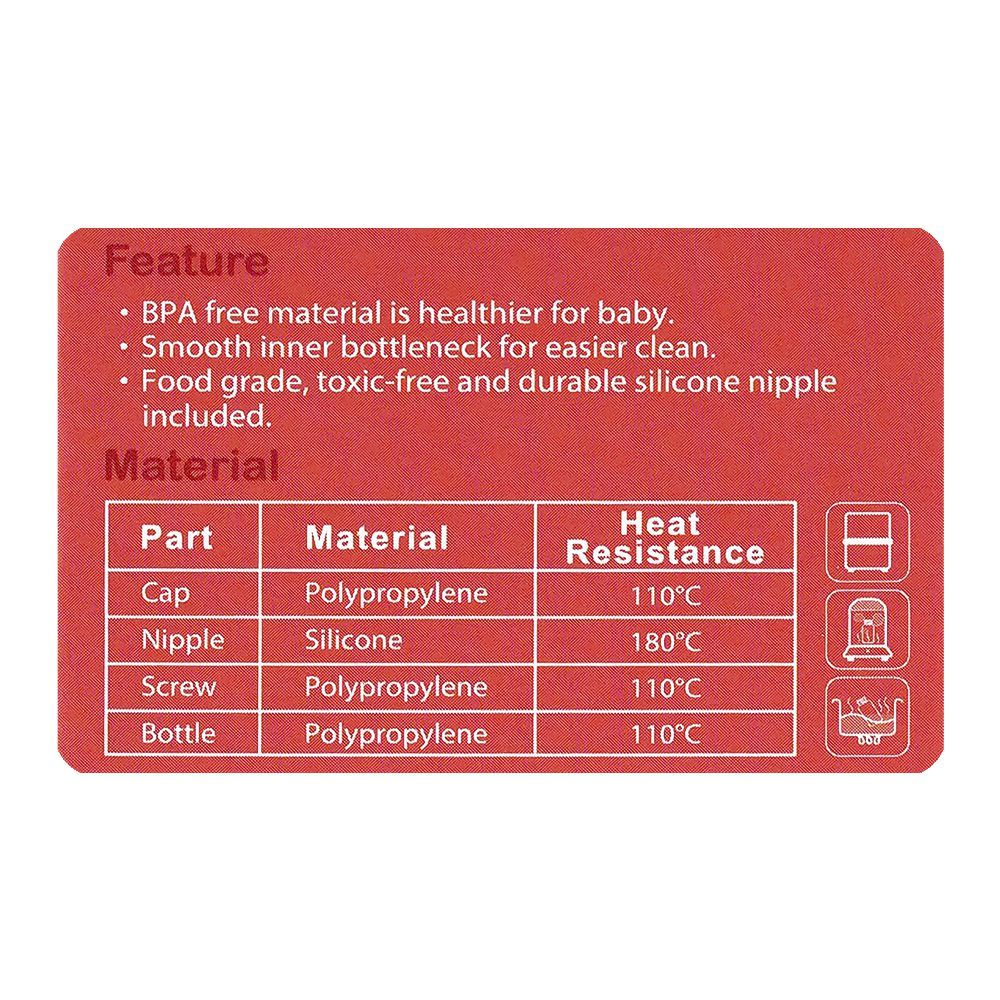 Farlin Grow With Colors PP Standard Neck Feeding Bottle, For 0 Months+ BPA Free, 140ml, Pink, AB-41022-P - Image 6