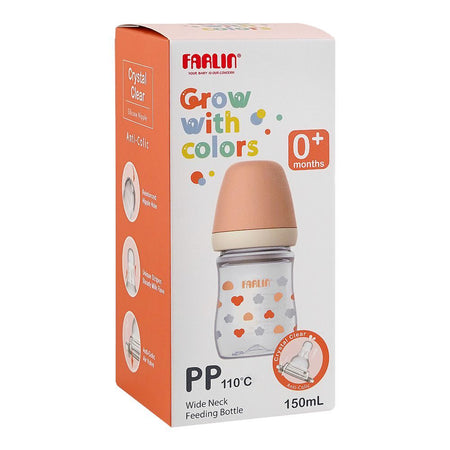 Farlin Grow With Colors PP Wide Neck Feeding Bottle, For 0 Months+ BPA Free, 150ml, Orange, AB-42021-E - Image 4