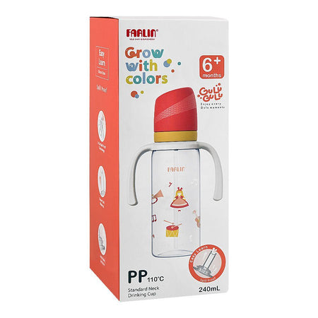 Farlin Grow With Colors PP Standard Neck Drinking Cup, For 6 Months+ BPA Free, 240ml, Red, AB-14101-R - Image 4