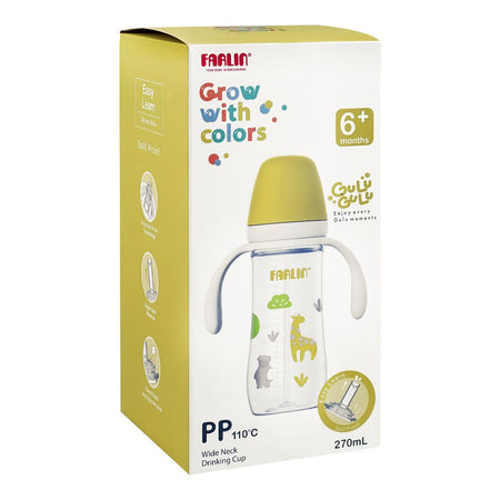 Farlin Grow With Colors PP Wide Neck Drinking Cup, For 6 Months+ BPA Free, 270ml, Yellow, AB-14201-Y - Image 4