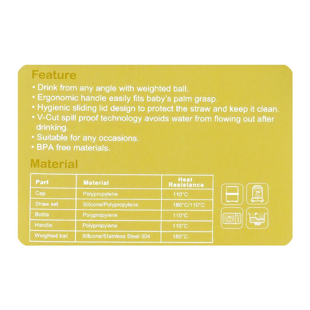Farlin Grow With Colors PP Wide Neck Drinking Cup, For 6 Months+ BPA Free, 270ml, Yellow, AB-14202-Y - Image 7