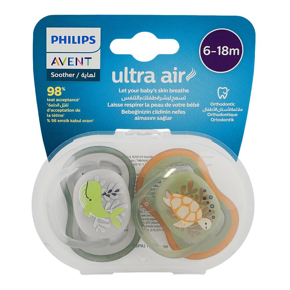 Avent Ultra Air Soothers, For 6 To 18m, BPA Free, SCF085/60, 2-Pack - Image 2