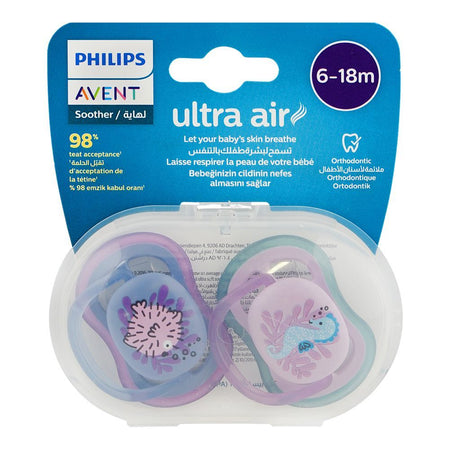 Avent Ultra Air Soothers, For 6 To 18 Months, BPA Free, SCF085/61, 2-Pack - Image 2