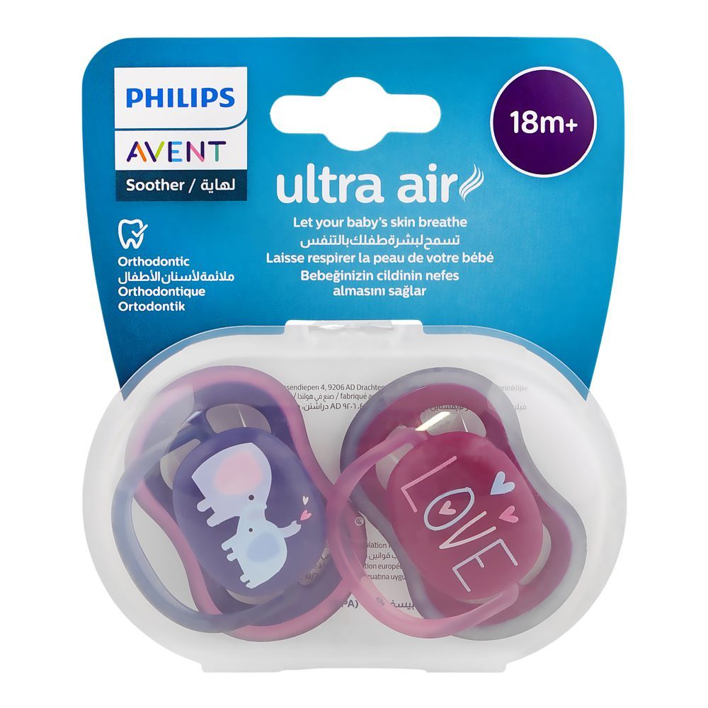 Avent Ultra Air Soothers, For 18 Months+ BPA Free, SCF349/22, 2-Pack - Image 2