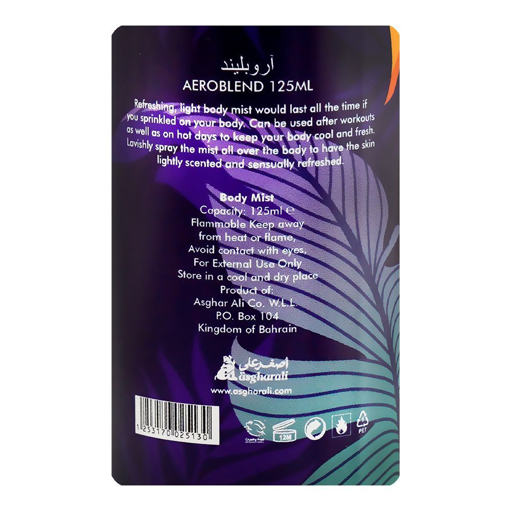 Asgharali Aero Blend Body Mist, For Women, 125ml - Image 3